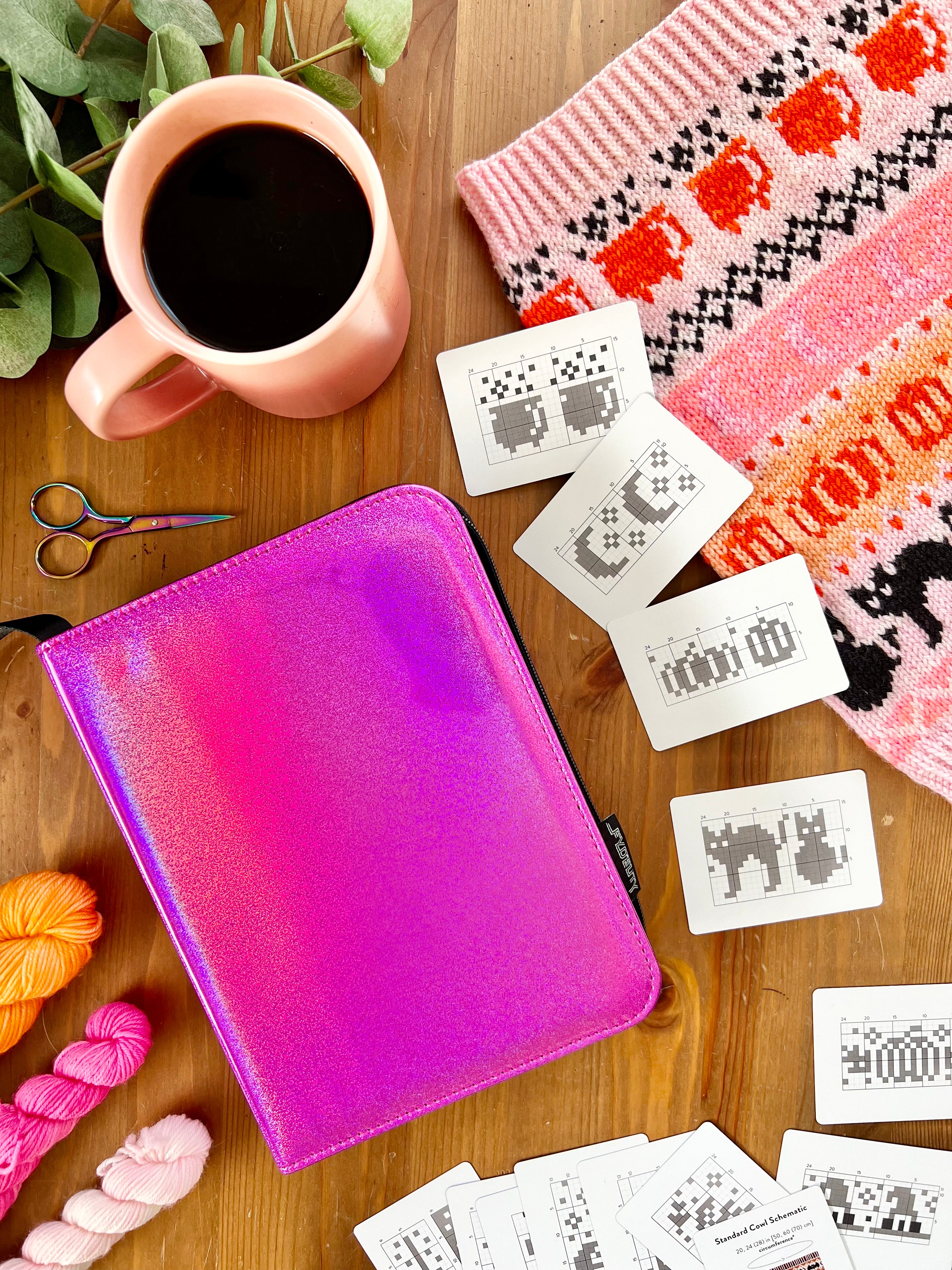 Doodle Card Binder | 4-Pocket | Max (400 pcs) | Laser Pink