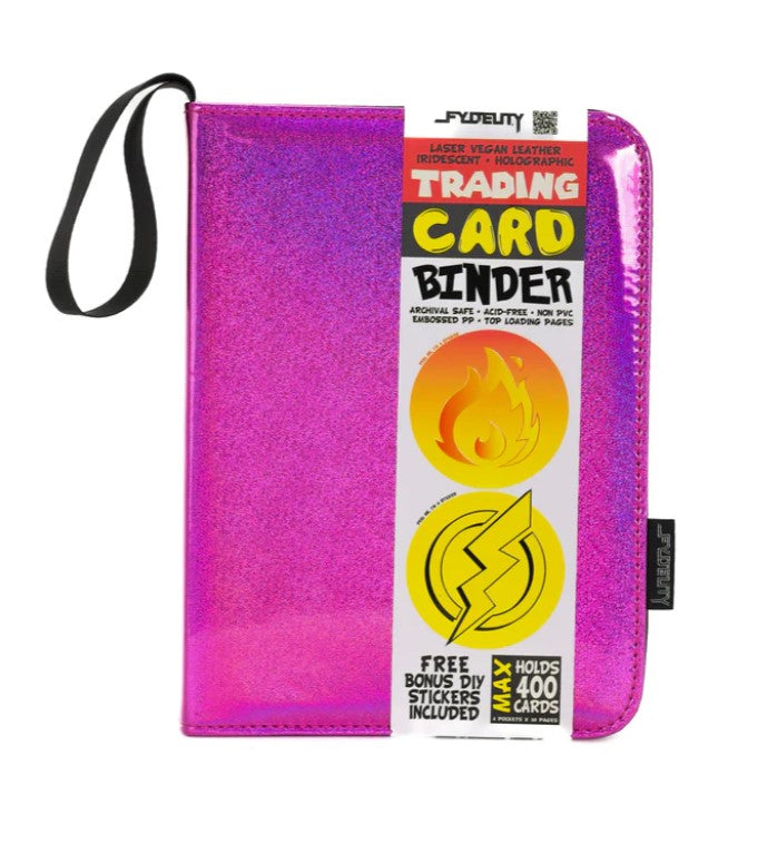Doodle Card Binder | 4-Pocket | Max (400 pcs) | Laser Pink