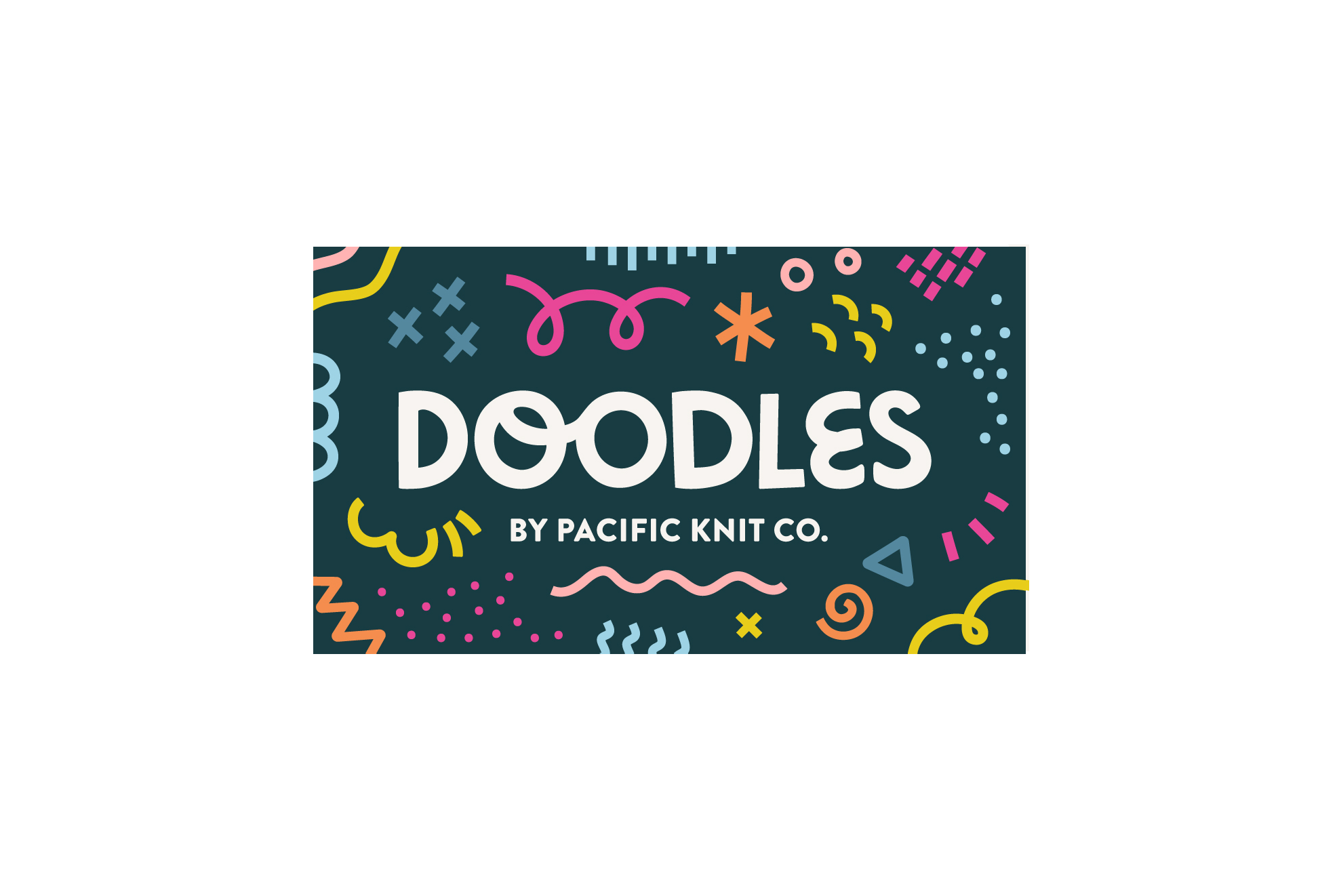 Sticker - Doodles by Pacific Knit Co. (Rectangle - Dark)