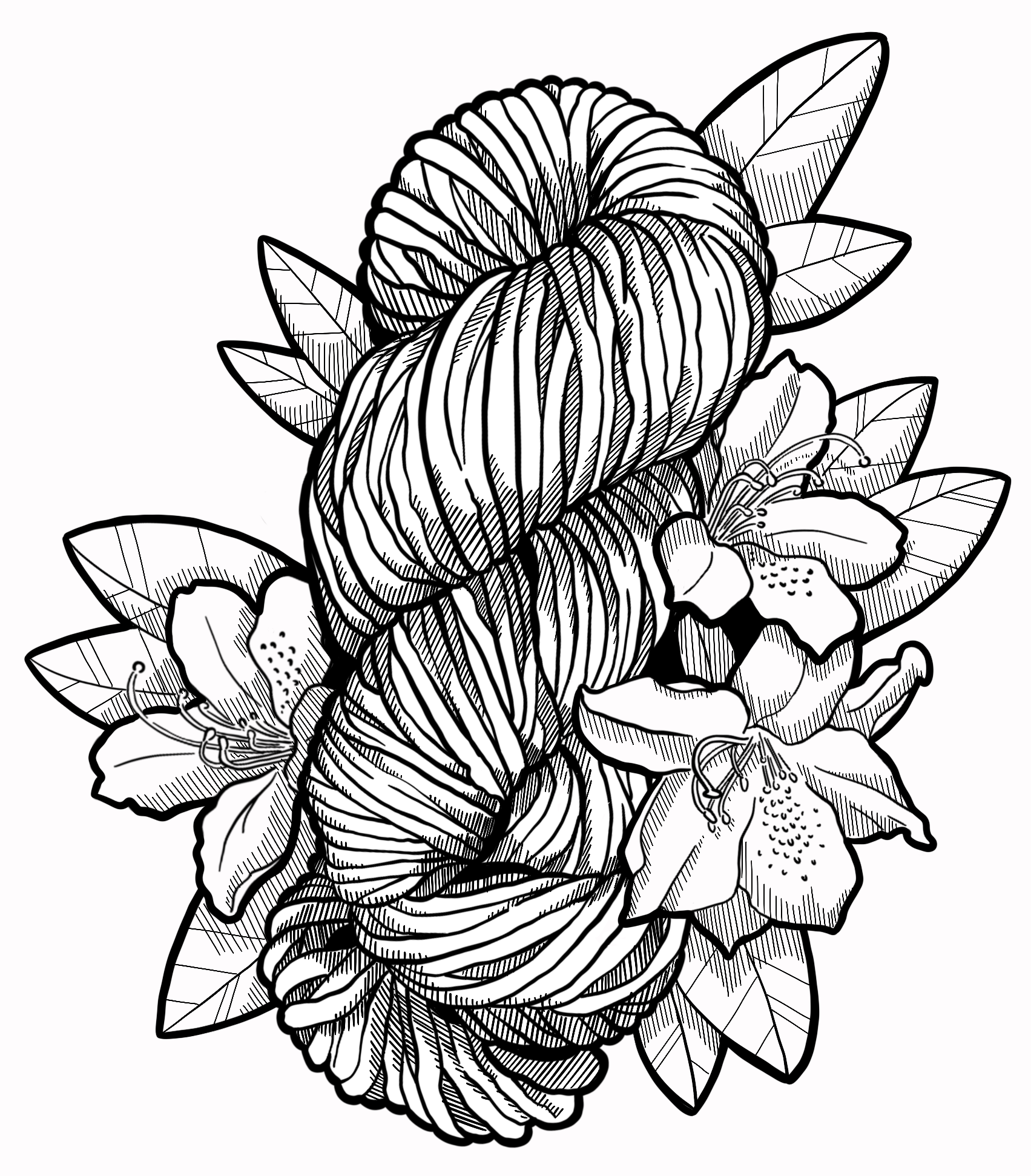 Temporary Knitting Tattoo - Yarn & Florals