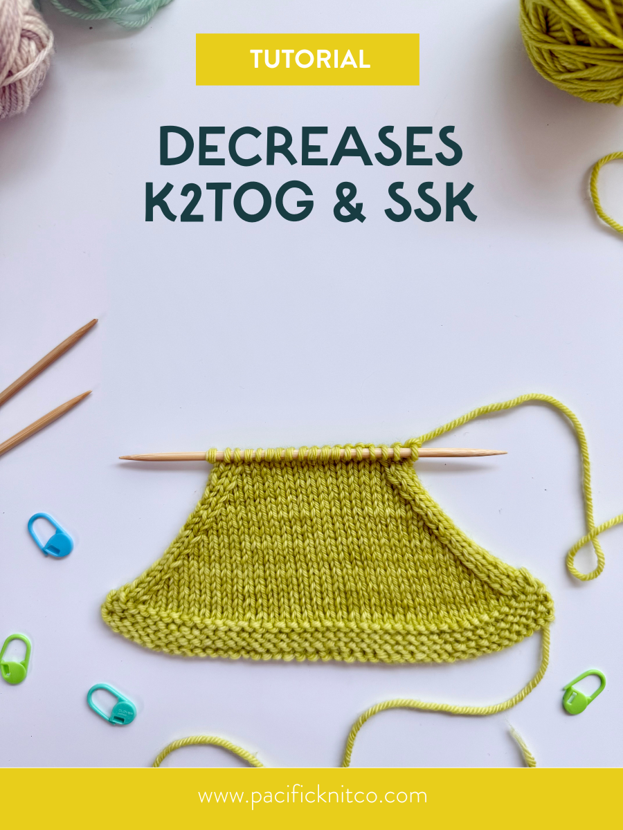Tutorial: Decreases (K2tog & ssk)