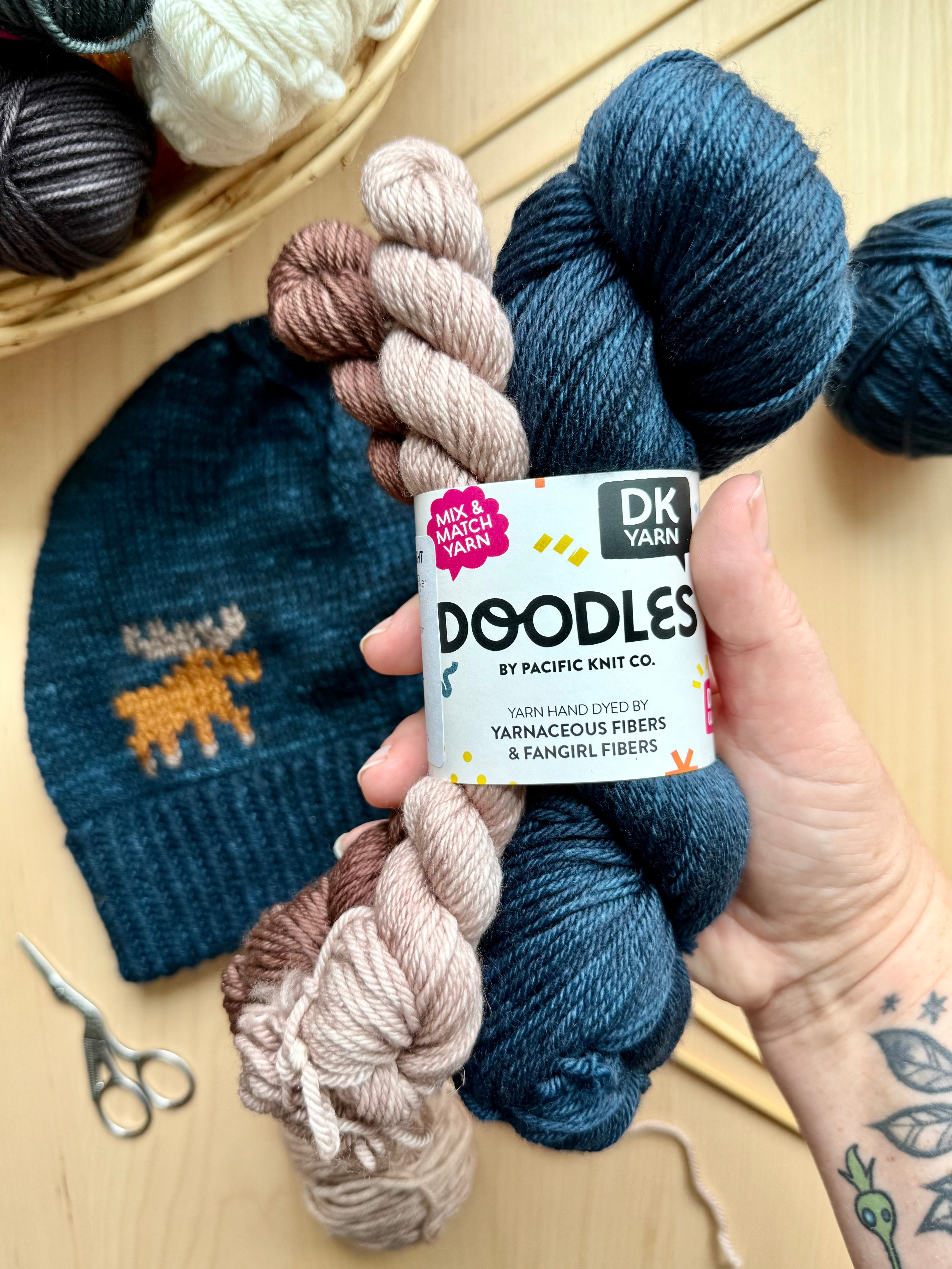 Duplicate Stitch Moose Hat: Project + Yarn Kit