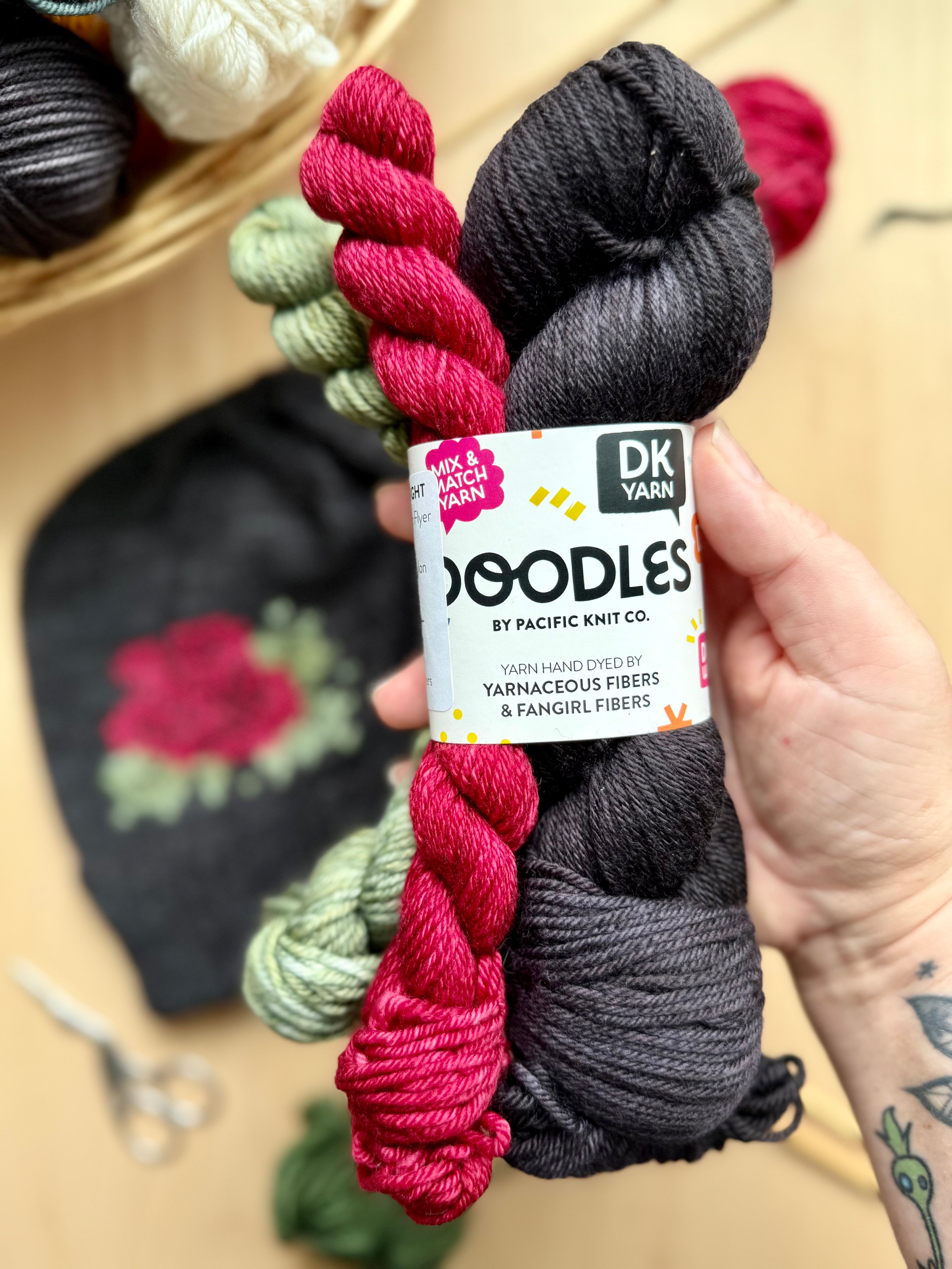Duplicate Stitch Rose Hat: Project + Yarn Kit