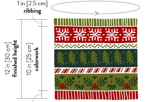 Holiday Doodle Cowl (Single-Sided)