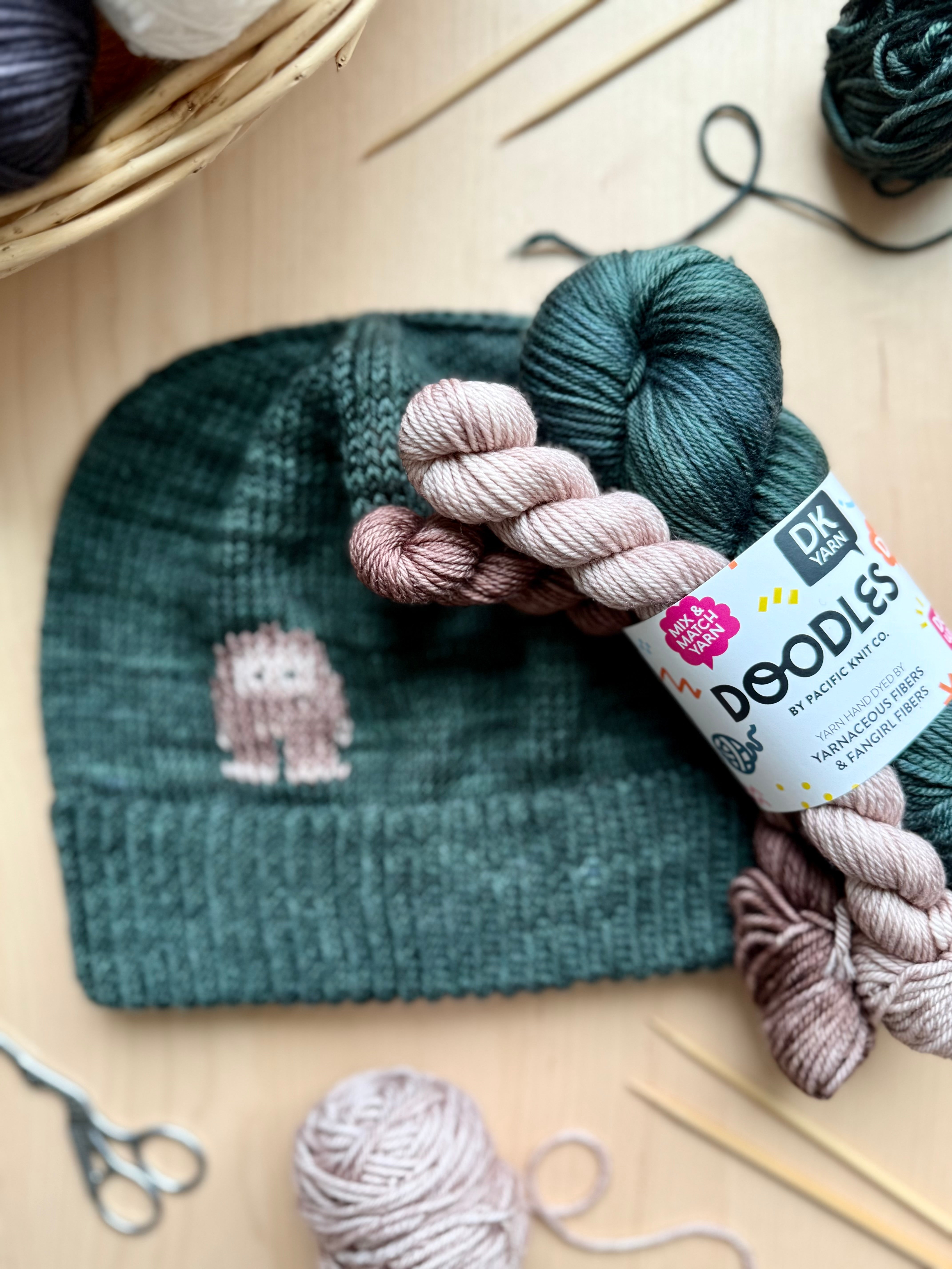 Duplicate Stitch Bigfoot Hat: Project + Yarn Kit