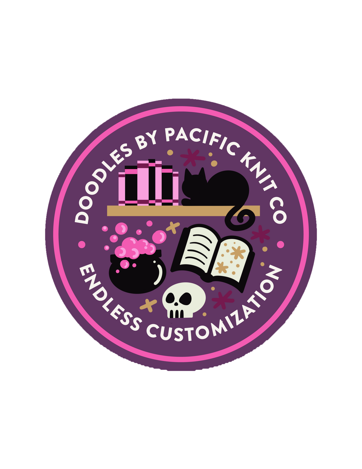 Sticker - Spellbound Doodles by Pacific Knit Co. (Circle) | Pacific Knit Co