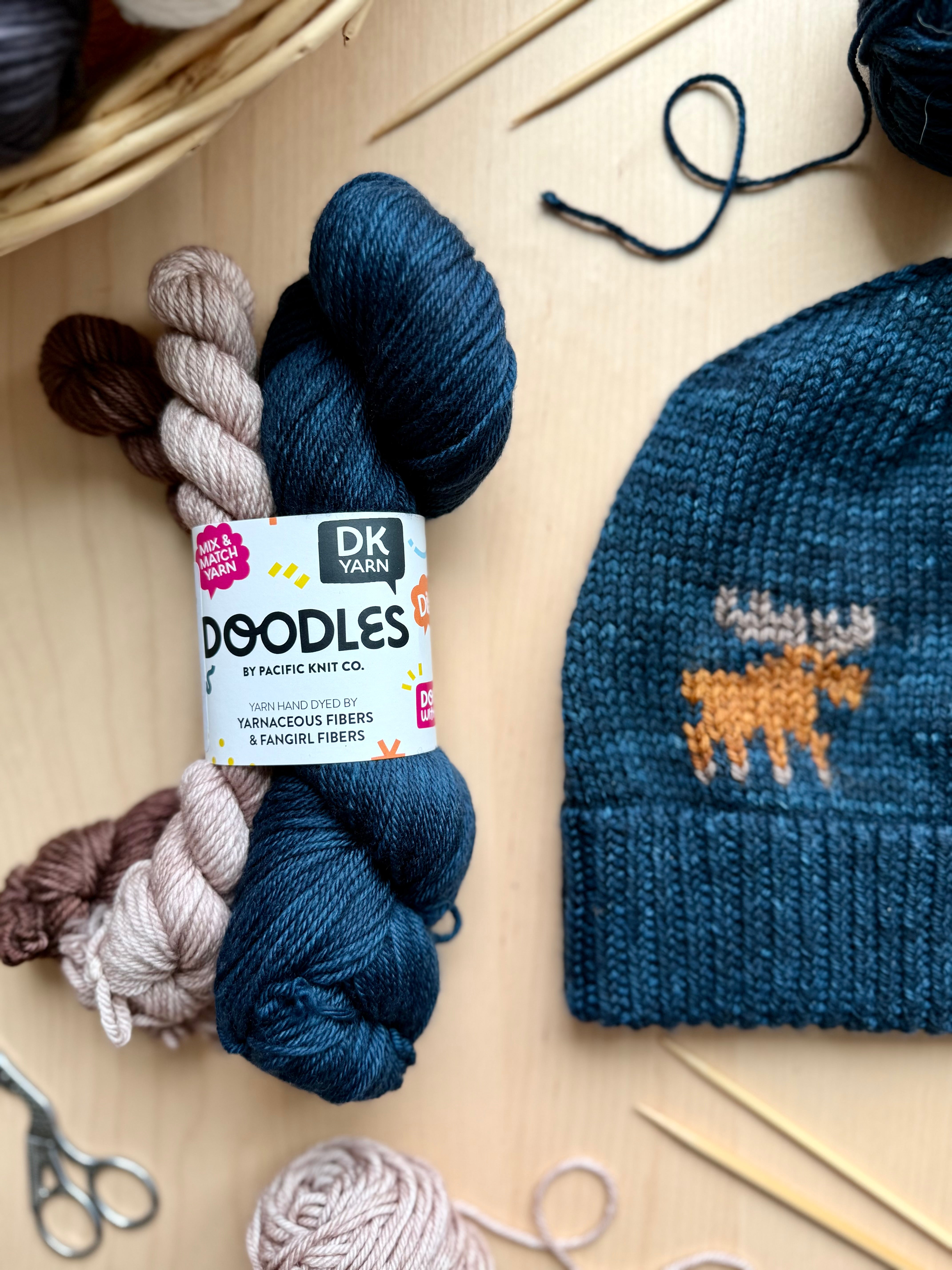 Duplicate Stitch Moose Hat: Project + Yarn Kit