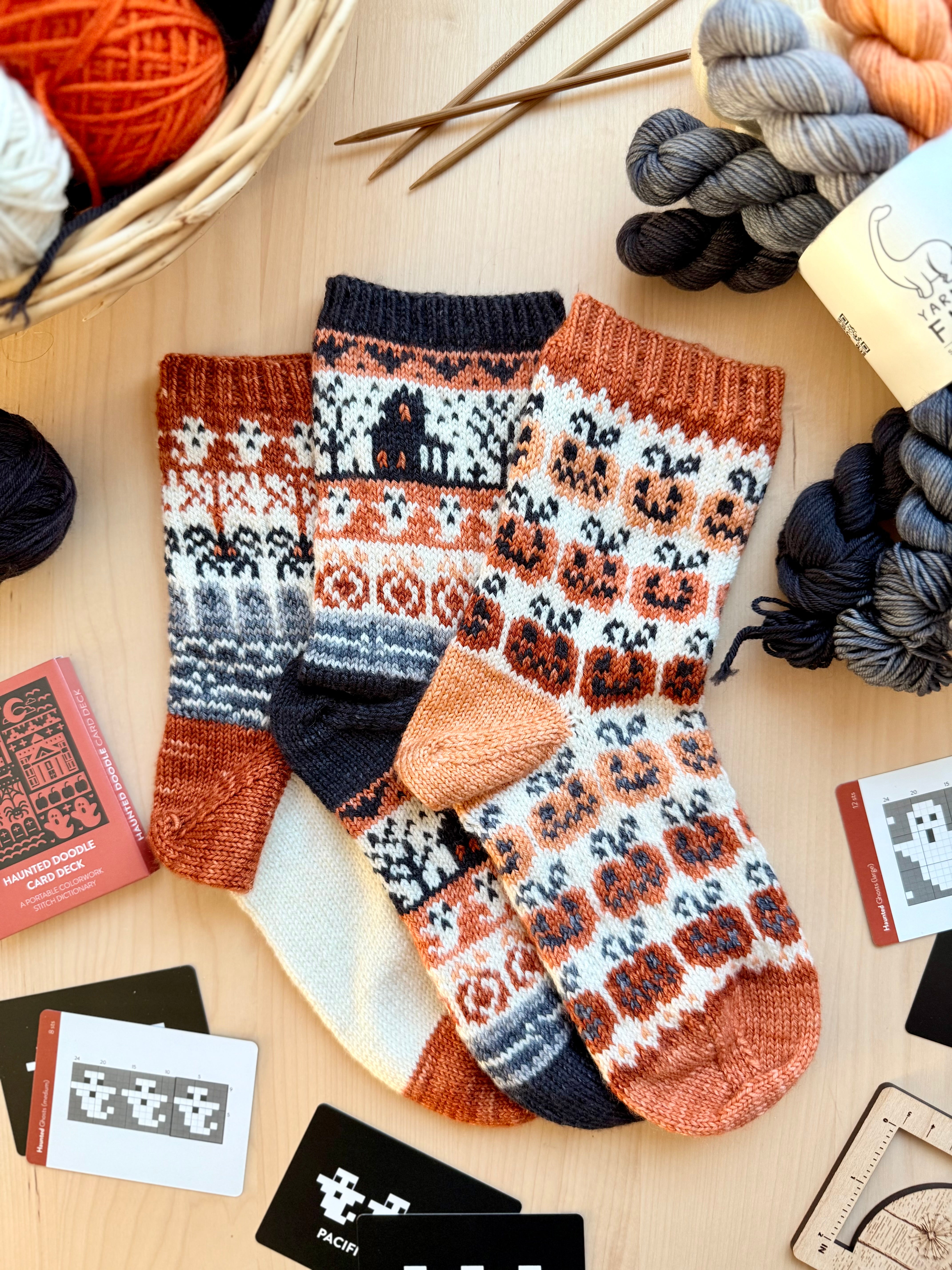 Haunted Doodle: Sock Project + Yarn Kit (by Yarnaceous Fibers)