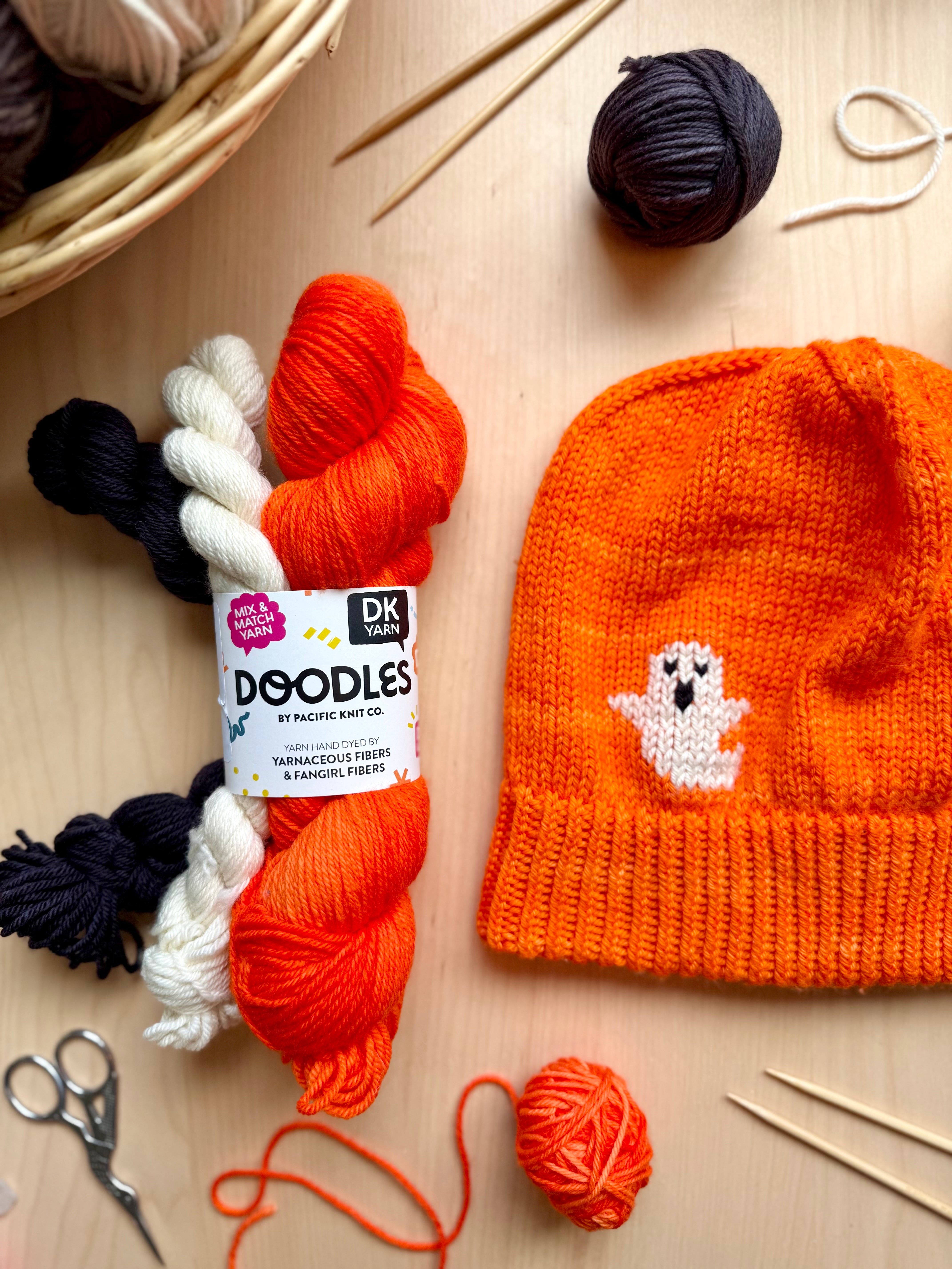 Duplicate Stitch Ghost Hat: Project + Yarn Kit