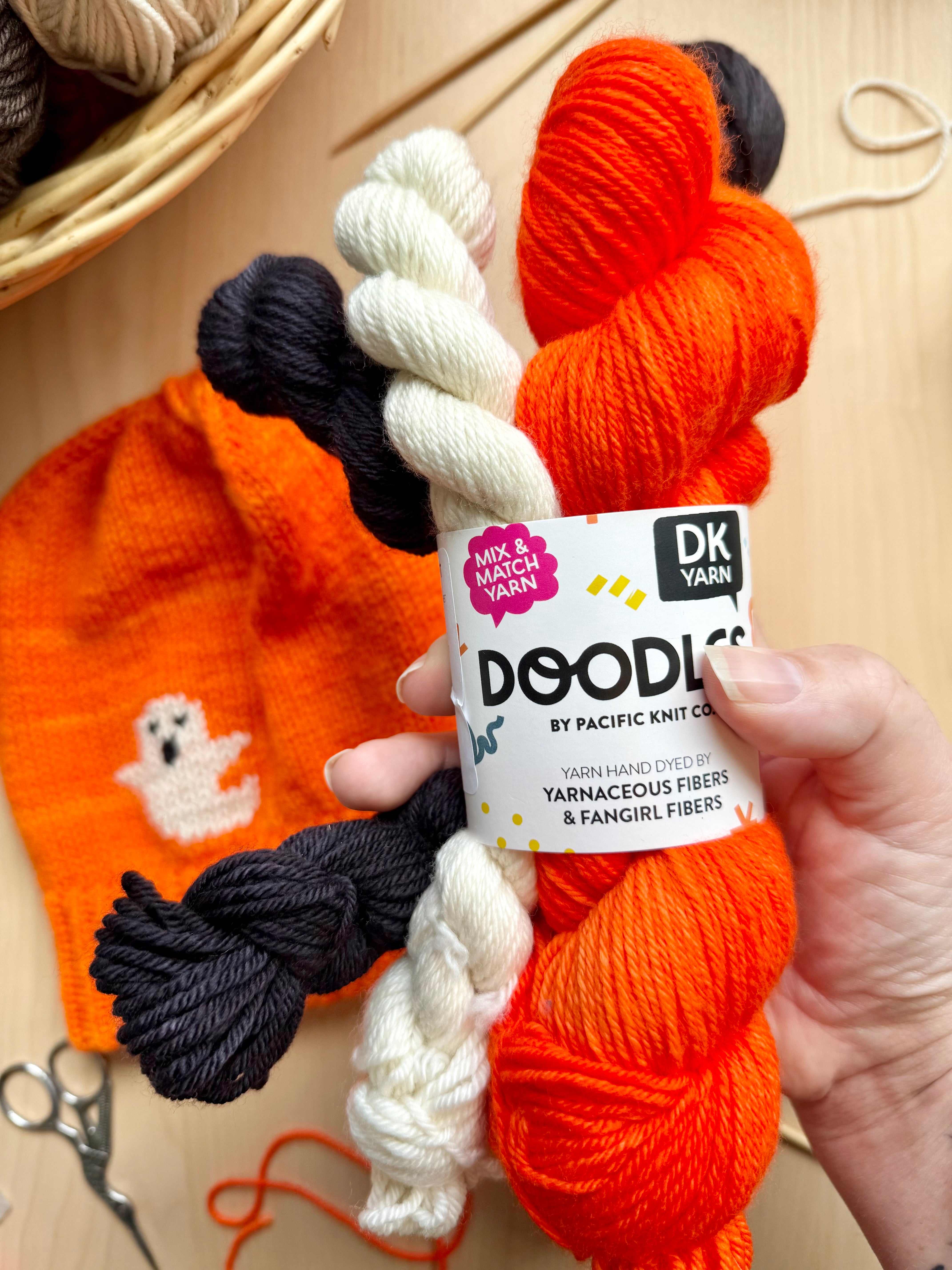 Duplicate Stitch Ghost Hat: Project + Yarn Kit