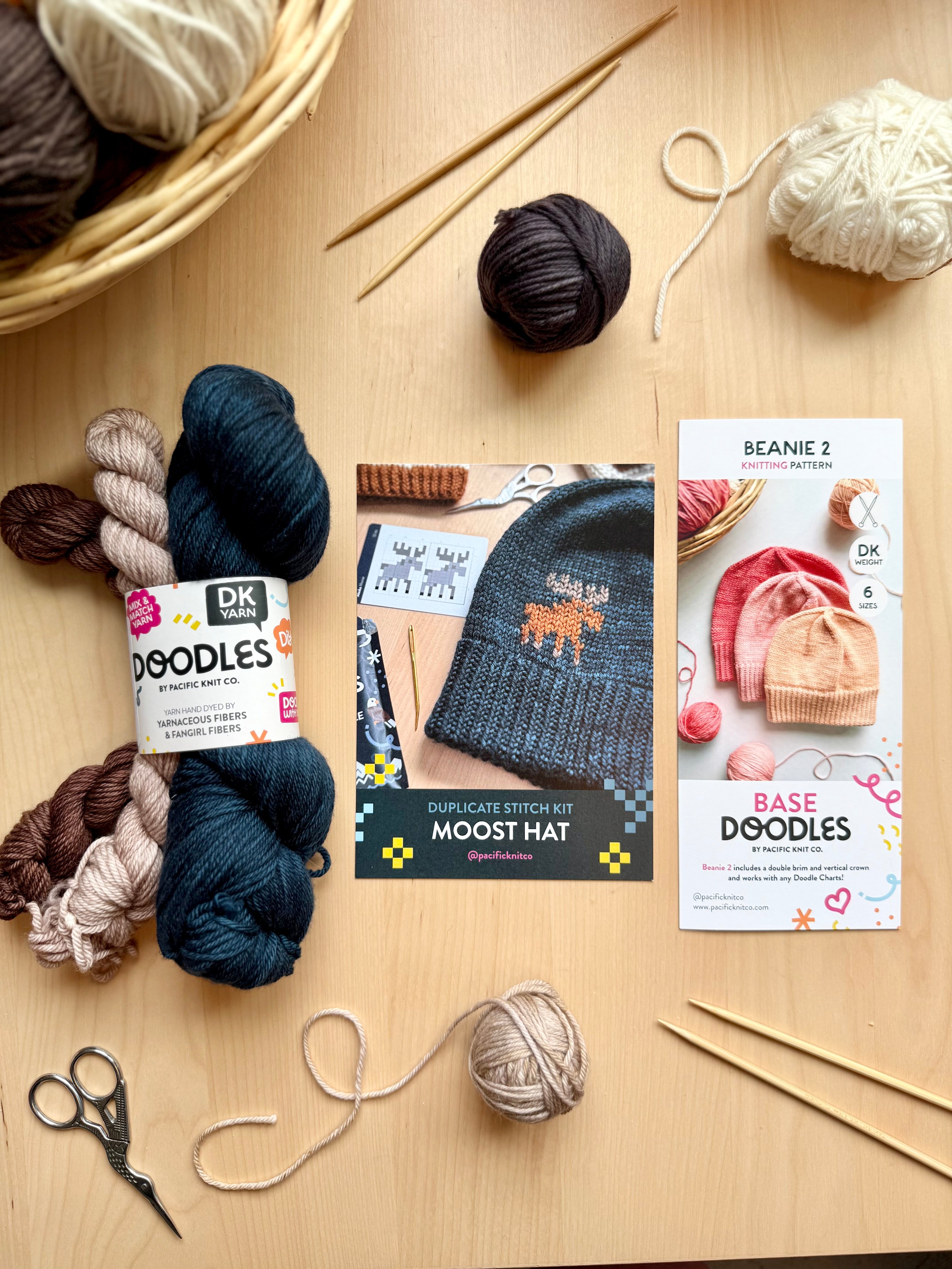 Duplicate Stitch Moose Hat: Project + Yarn Kit