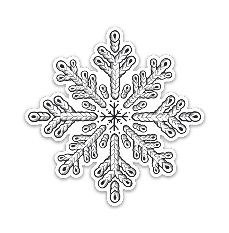 Yarn Snowflake Sticker, 3.5x3.5in