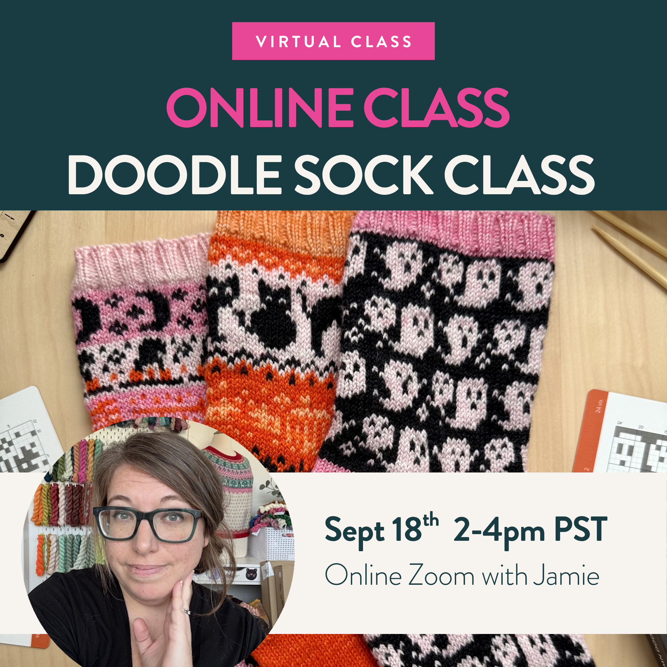 Online Class: Doodle Socks (Sept 18, 2-4 PST)
