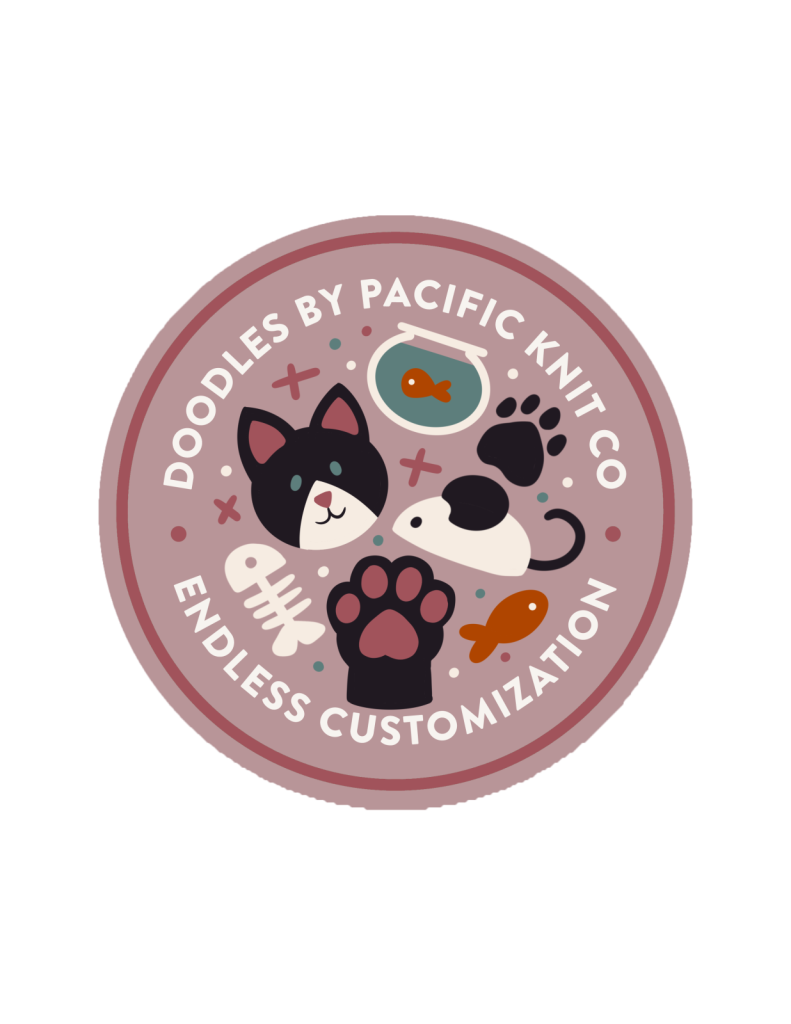 Sticker - Cat Doodles by Pacific Knit Co. (Circle)