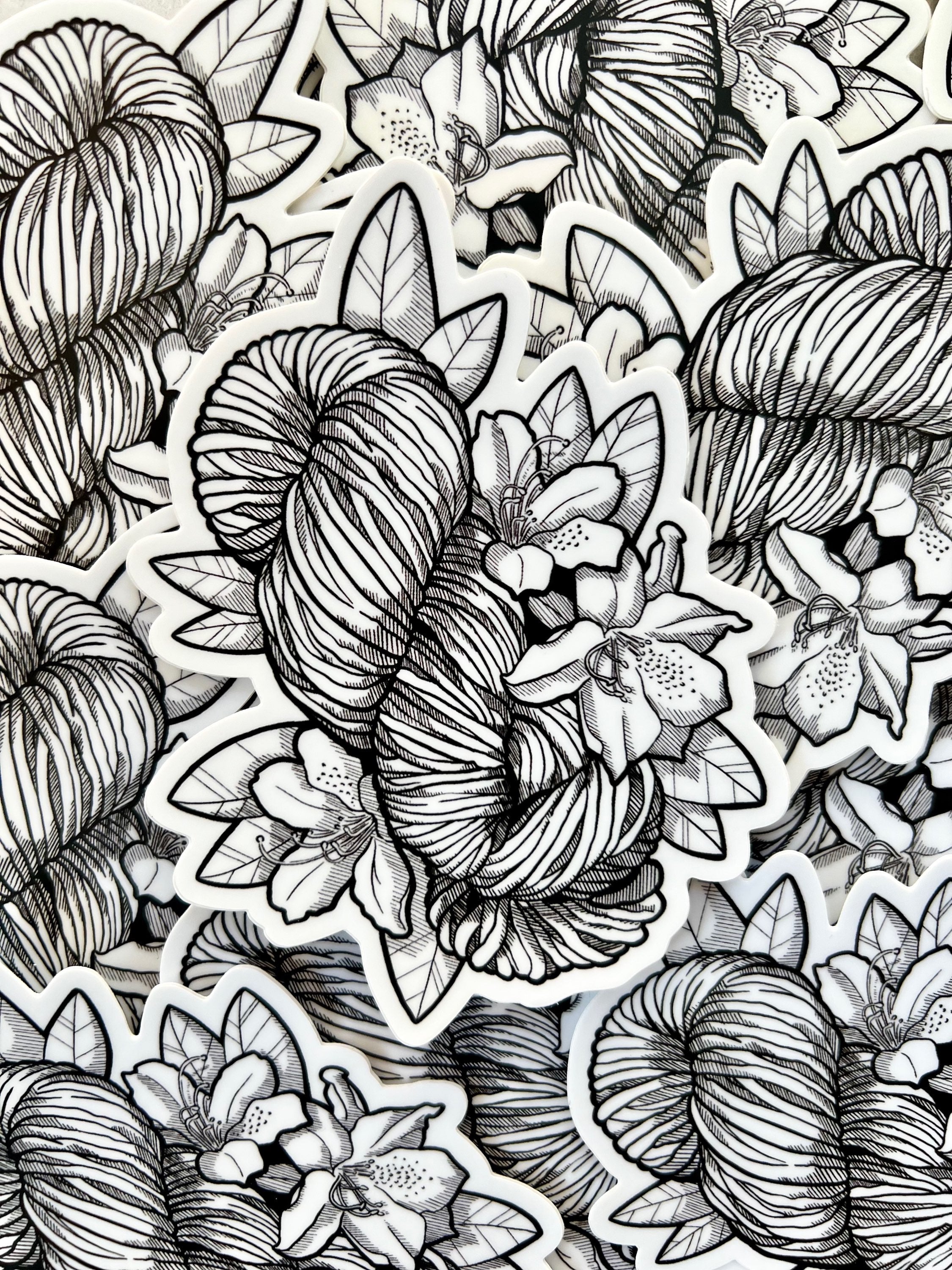 Sticker - Yarn Skein & Flowers