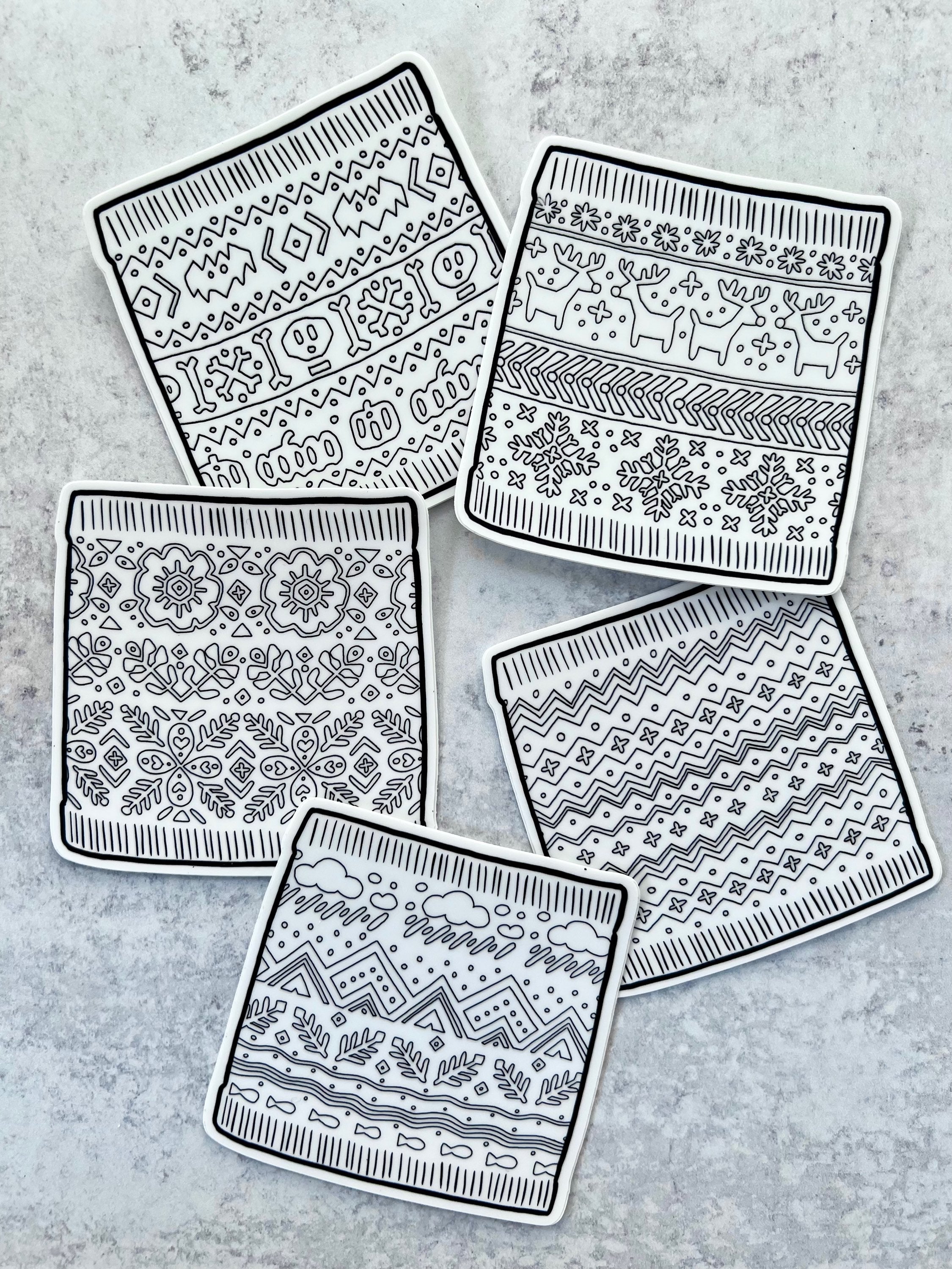 Basic Doodle Cowl Sticker - 3 x 3 in