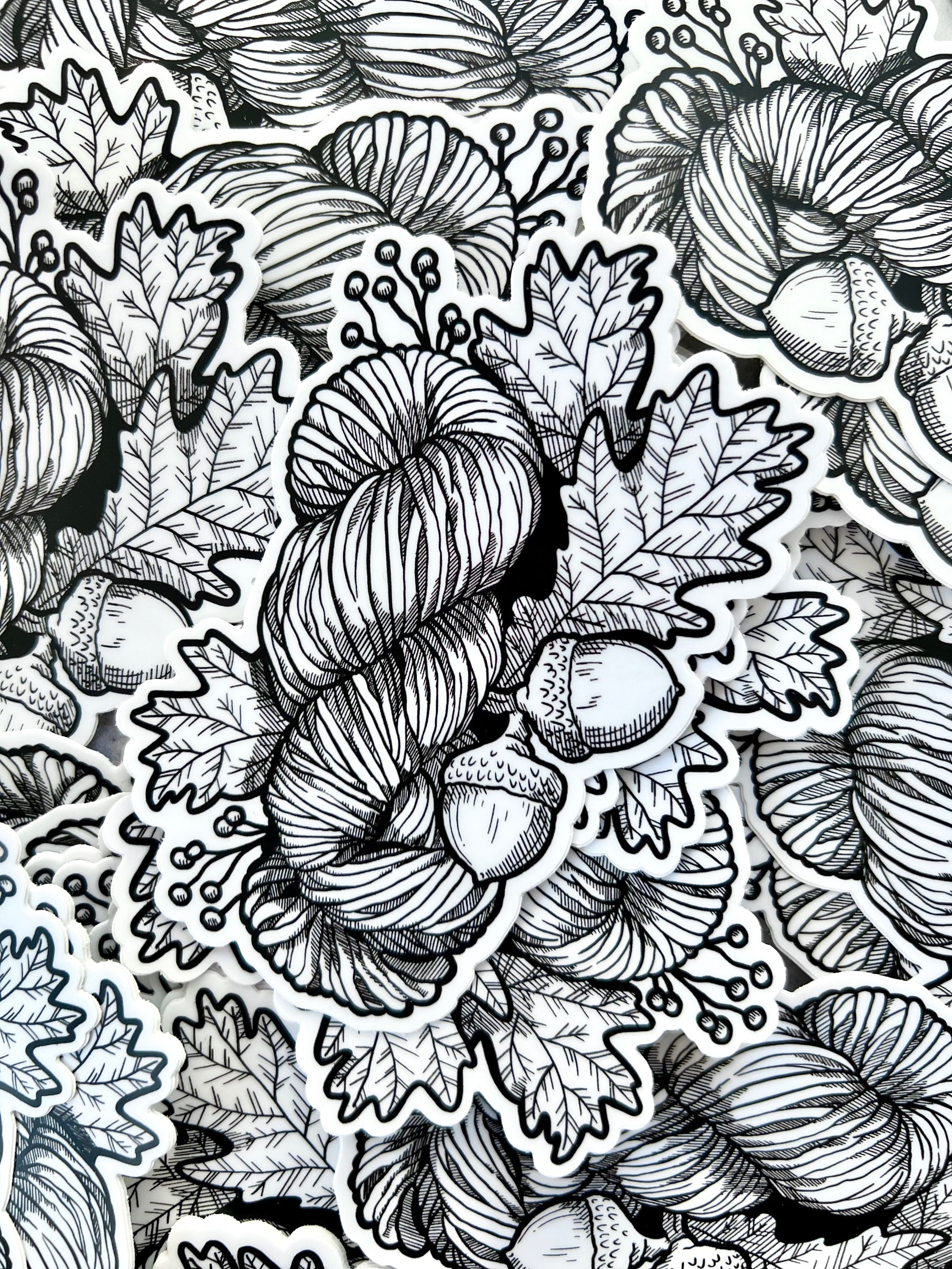 Sticker - Yarn Skein & Oak Leaves